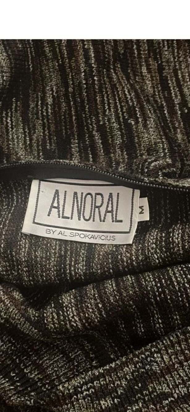 ALNORAL by Al Spokavicius Mock Neck Long Sleeve brown tweed Knit Maxi Dress Med - Picture 4 of 7